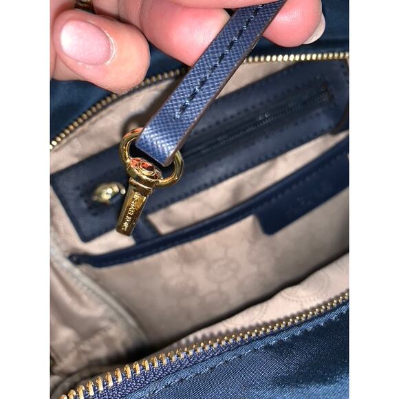 Michael‎ Kors Navy Backpack with Gold Hardware and Logo Plaque - Picture 14 of 14